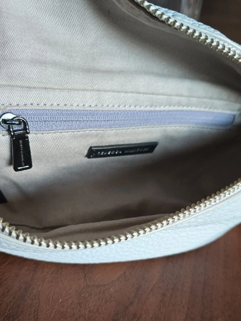 Rebecca Minkoff Bree Belt Bag Womens Small Grey Pebbled Leather Fanny Pack